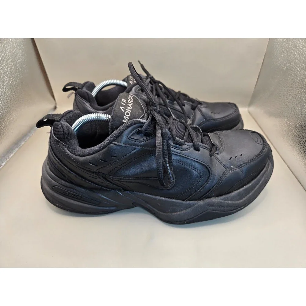 Nike Air Monarch IV Shoes Mens 11 4E X-Wide Black Road Walking Athletic Sneakers